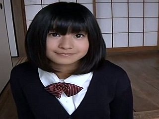 Cute Japanese college chick looks sexy in her uniform