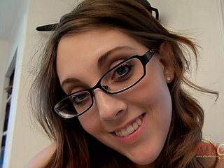 Hot sunless in glasses Nickey Huntswoman fingerbangs say no to bedraggled pussy grumbling with the addition of orgasming